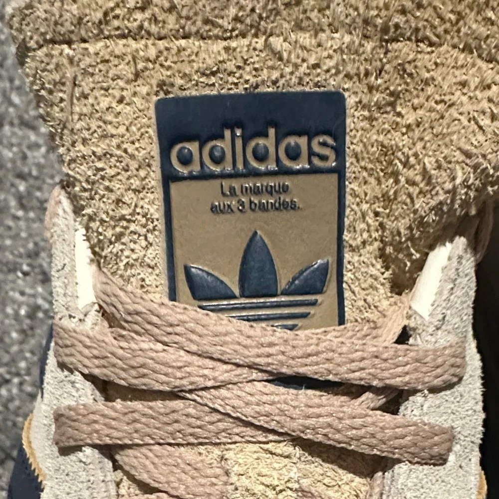 Adidas Sambas Cream and Navy Platform Sneakers - Picture 3 of 7